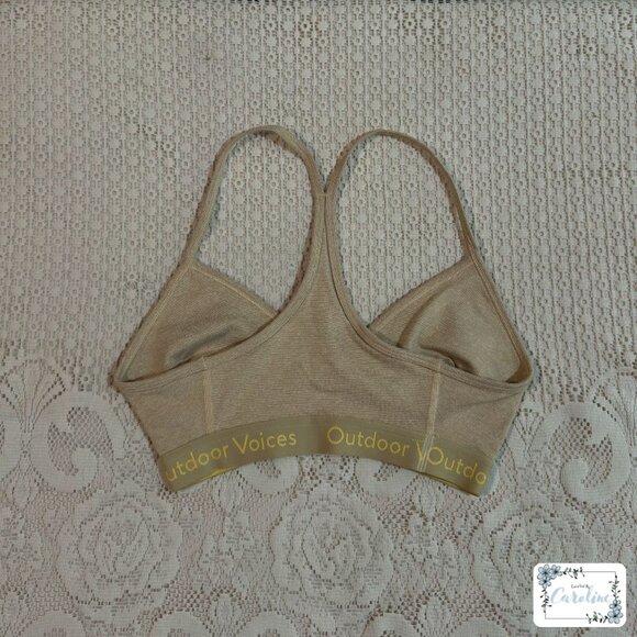 Outdoor Voices Steeplechase Bra in Beige/Light Yellow, XS - Picture 4 of 6